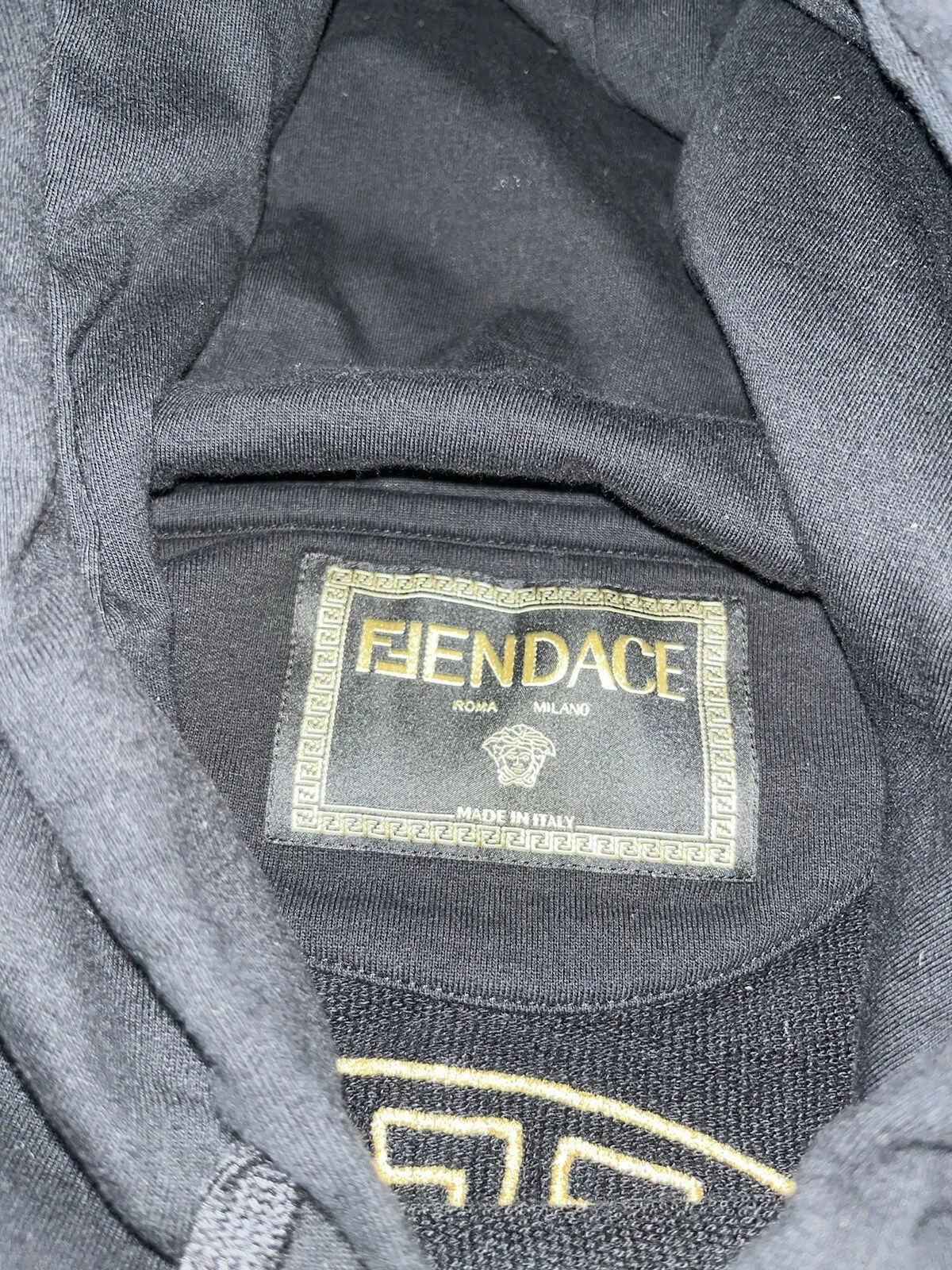 Felpa con cappuccio uomo Fendace Fendi x Versace logo ricamato stampa medusa XL