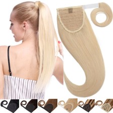 Dick 100% Echthaar Zopf Ponytail Clip In Pferdeschwanz Haarverlängerung Haarteil