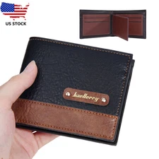 RFID Blocking Wallet Vintage Leather Zipper Purse For Man Credit Card Wallet US