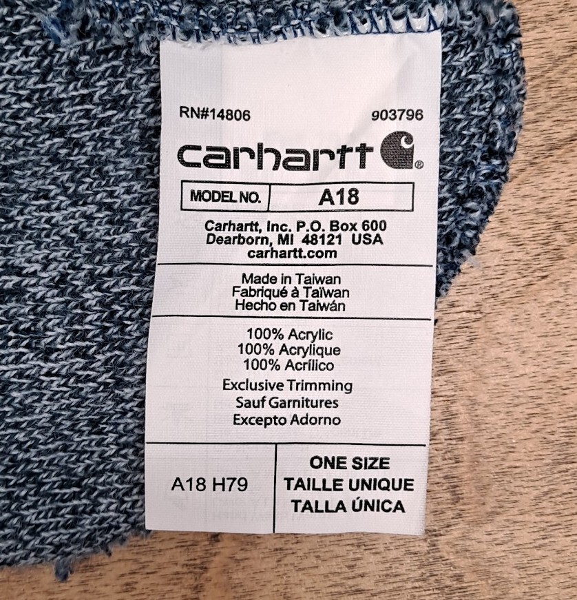 Carhartt A18 Navy Heather Acrylic Beanie Hat for Winter Wear image 4