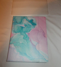 New Computer Tablet 7.5" x 9.5" Pink Blue Marble Color Outer Pocket Rubber Band