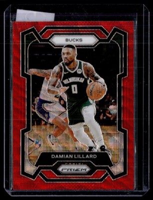 2023-24 PRIZM RUBY WAVE DAMIAN LILLARD BUCKS