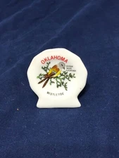 Vintage Oklahoma Mistletoe Scissortail Flycatcher Mini Plate Souvenir