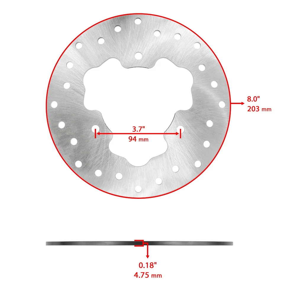 Rear Brake Disc Rotor w/ Pads fits Polaris Trail Blazer 330 2010 2011 2012 2013  - Image 2 of 4