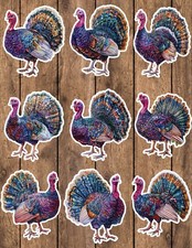 Thanksgiving Turkey Die Cut Stickers Set Notebook Laptop WaterBottle Sticker