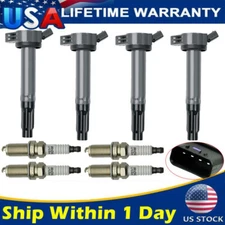 4PCS Ignition Coil + 4PCS Spark Plug Set For Toyota Camry RAV4 Avalon L4 2.5L US