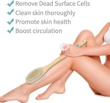 Shower Brush Long Handle Bath Brush Back Scrubber With Natural Soft And Stiff