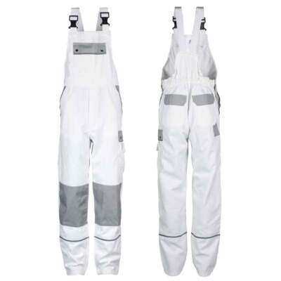 TMG Herren Latzhose Arbeitshose Arbeitskleidung 320g/m² weiß (Gr.42-60)