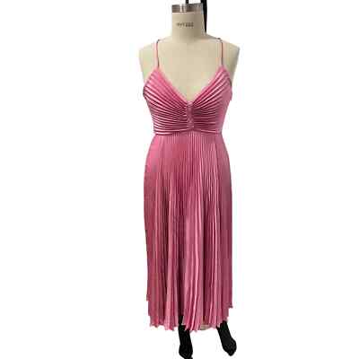 knee length dresses for ladies A.L.C. Women's Reagan Pleated Midi-Dress - Deep Plum main image 1