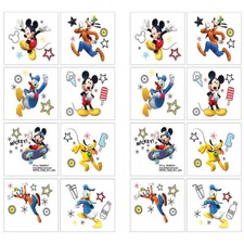 16 Mickey Mouse Temporary TATTOOS Birthday Party Favor Stocking Stuffers 2 Sheet
