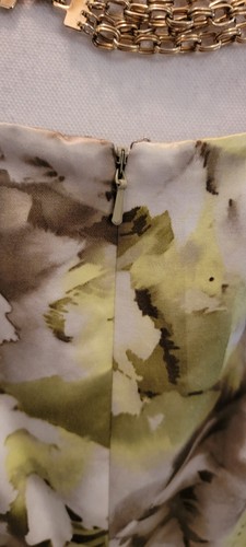 NWT Jones New York Sleeveless Shiny Sheath Watercolor Green Taupe Dress 10 - Picture 5 of 5
