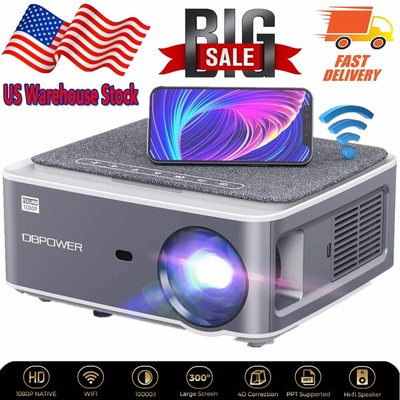 DBPOWER Native 1080P WiFi Projector 9500L Home Theater Mini Outdoor Projectors