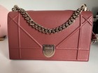 Christian Dior “Diorama” Medium Bag - Grained Leather With Champagne Gold Chain
