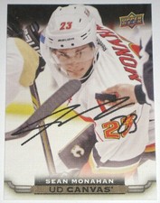 SEAN MONAHAN SIGNED 15-16 UPPER DECK CANVAS CALGARY FLAMES CARD AUTOGRAPH AUTO!