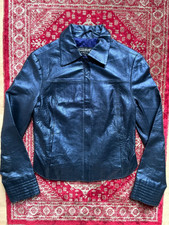 Vintage 90's Pelle Pelle Marc Buchanan Leather Jacket Xs S Blue Soda Club