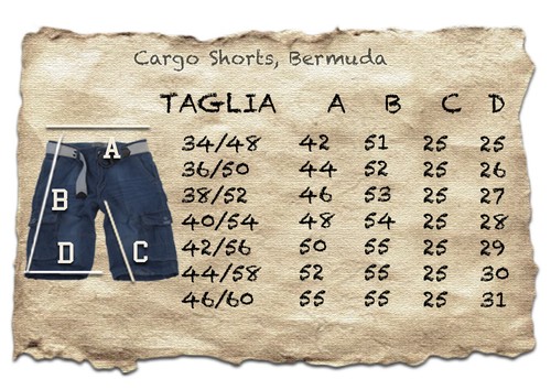 Pantaloncini Cargo uomo con tasconi laterali, slim fit, multitasche, bermuda - Foto 18 di 21