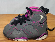 Nike Air Jordan 7 Retro 30th Toddler Shoes Size 6C Dark Grey Fuchsia 705418-016