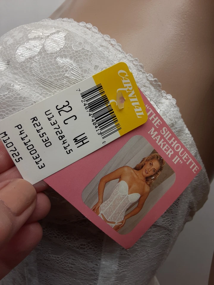 Nuevo con etiquetas Corsé Carnival The Silhouette Maker ll Sin Aros Blanco 32 C Foto 3 de 4
