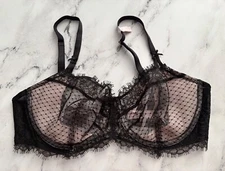 Victoria's Secret Nwt Dream Angels Unlined Uplift w/ Sling Black Mesh Lace Bra