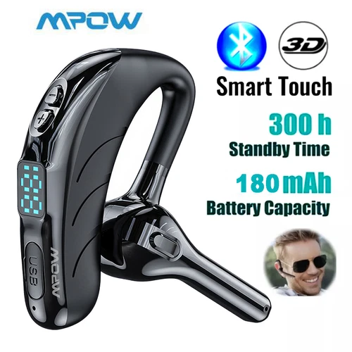 Mpow Bluetooth 5.2 Headset Wireless Earbud Earphone Handsfree Headphone Ear Hook - Picture 1 of 23