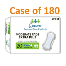 180 Secure Bladder Control Pads Extra PLUS Absorbency Pad Booster Pad SP1563