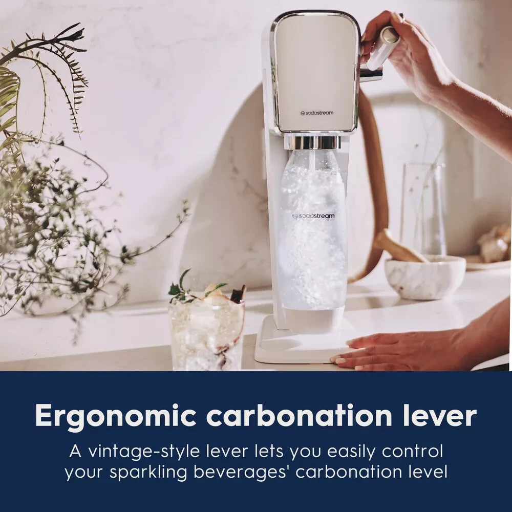 New SodaStream Art Gold Soda Maker with Additional Cylinder and