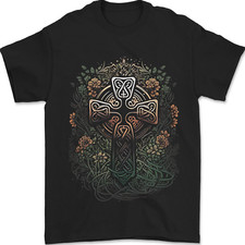 A Pagan Celtic Cross Mens T-Shirt 100% Cotton