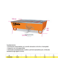 Base In Acciaio Per Movimentazione Stoccaggio 2 Fusti 200lt - Beta 1889N