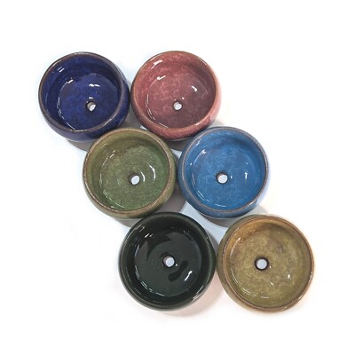 4'' Ceramic Glazed Ice Cracked Mini Succulent Plant Flower Planter for Home Decor