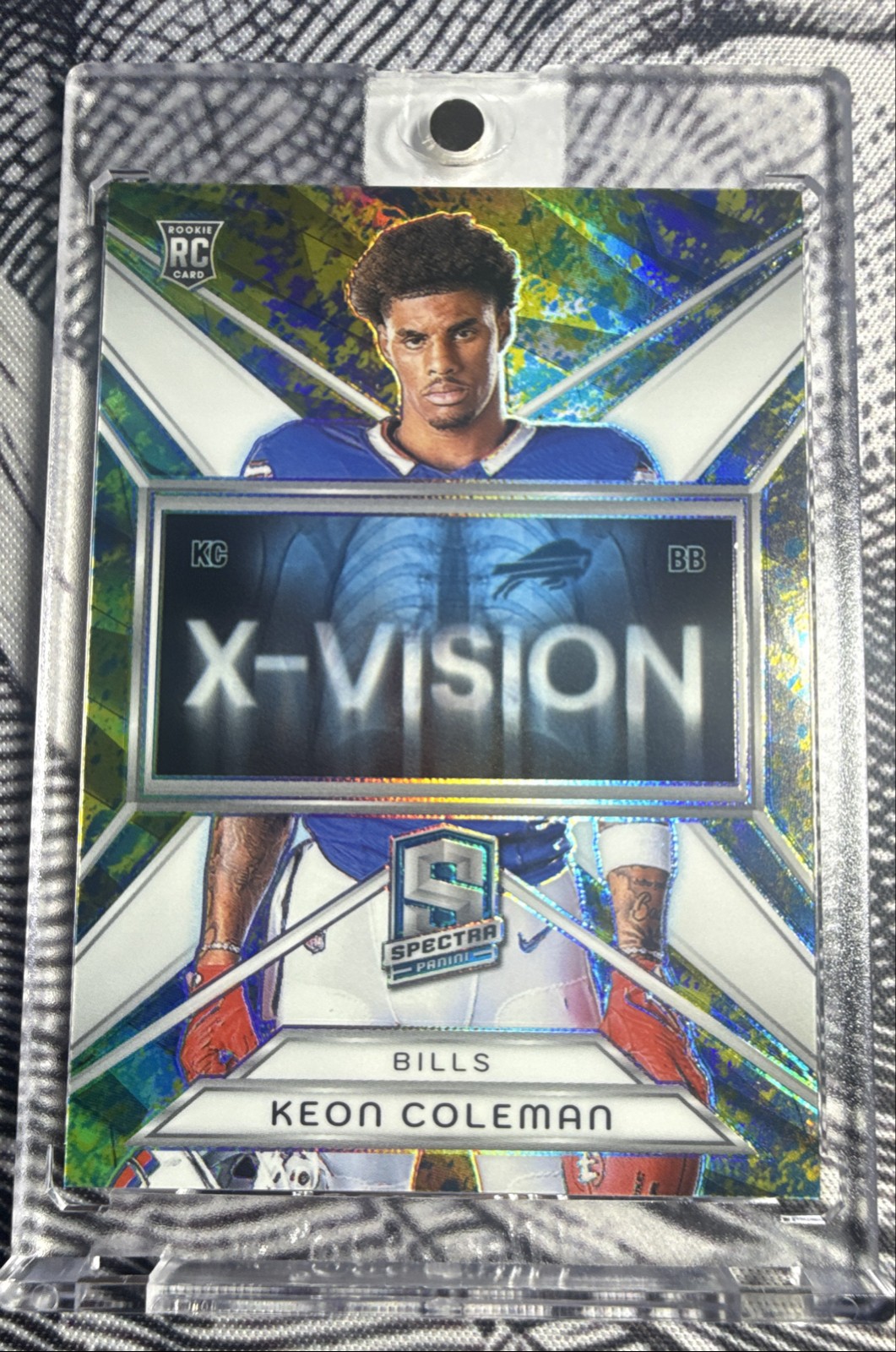 Keon Coleman Panini Spectra X-Vision #XVKCN Neon Splatter