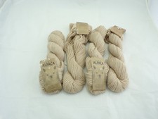 100 Alpaca Yarn Lot Of 4 Skeins Natural 50gm/440yds MADE IN PERU