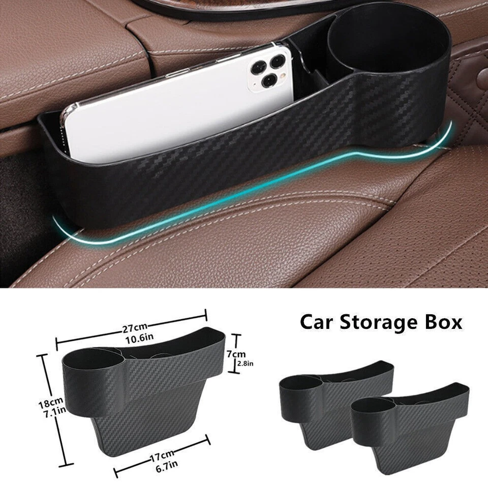 2PCS Car Seat Side Storage Box Catch Organizer Pocket Holder Plug-in Storage Box - Image 3 of 4
