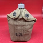 US Military Issue WW2 Era 1942 Water Canteen with Canvas Pouch MACO