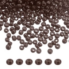 Glass Beads 3mm Hole Loose Beads for Bracelet Earring Making Brown