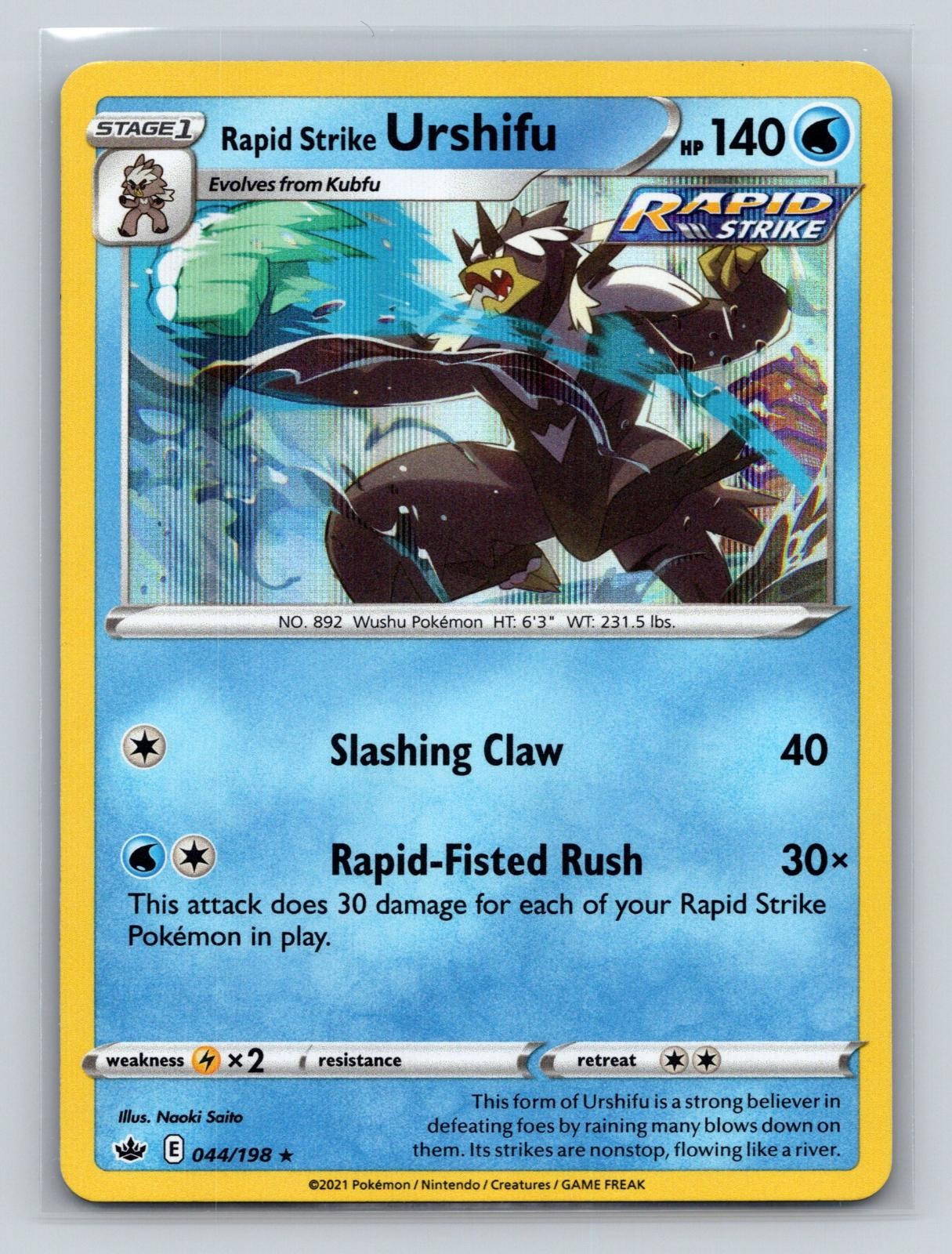 Rapid Strike Urshifu 044/198 Holo Rare Chilling Reign Pokemon NM