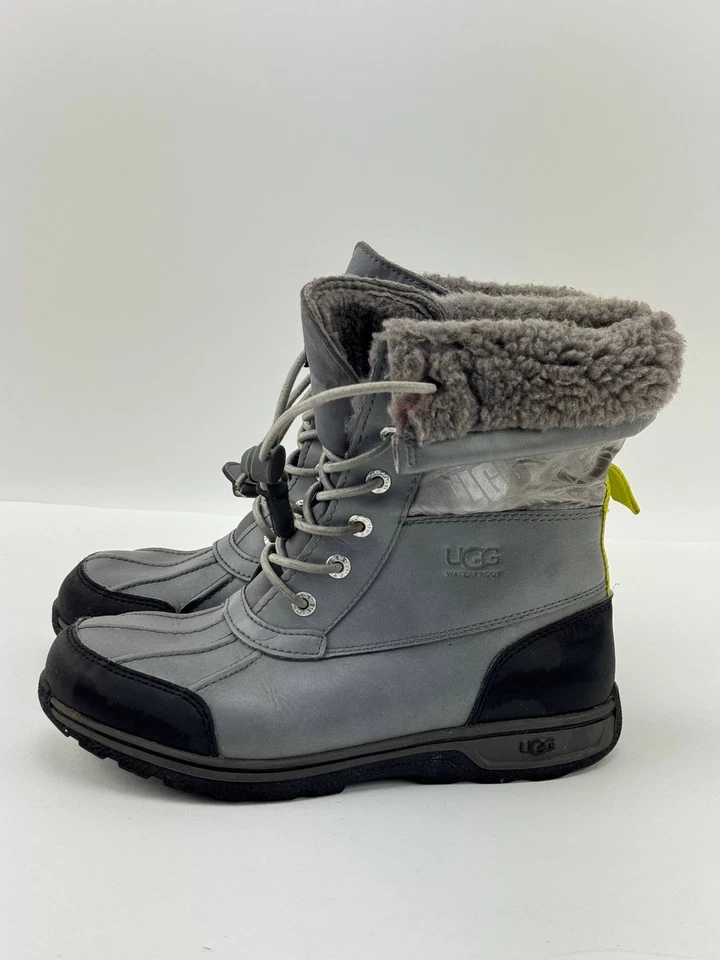 UGG Kids Butte II CWR Nieve Invierno Bota Confort Metal Gris Negro Talla 6 Mujer 7.5 Foto 2 de 4