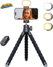 Phone Tripod with Light Portable and Flexible Phone Stand for Video Recording