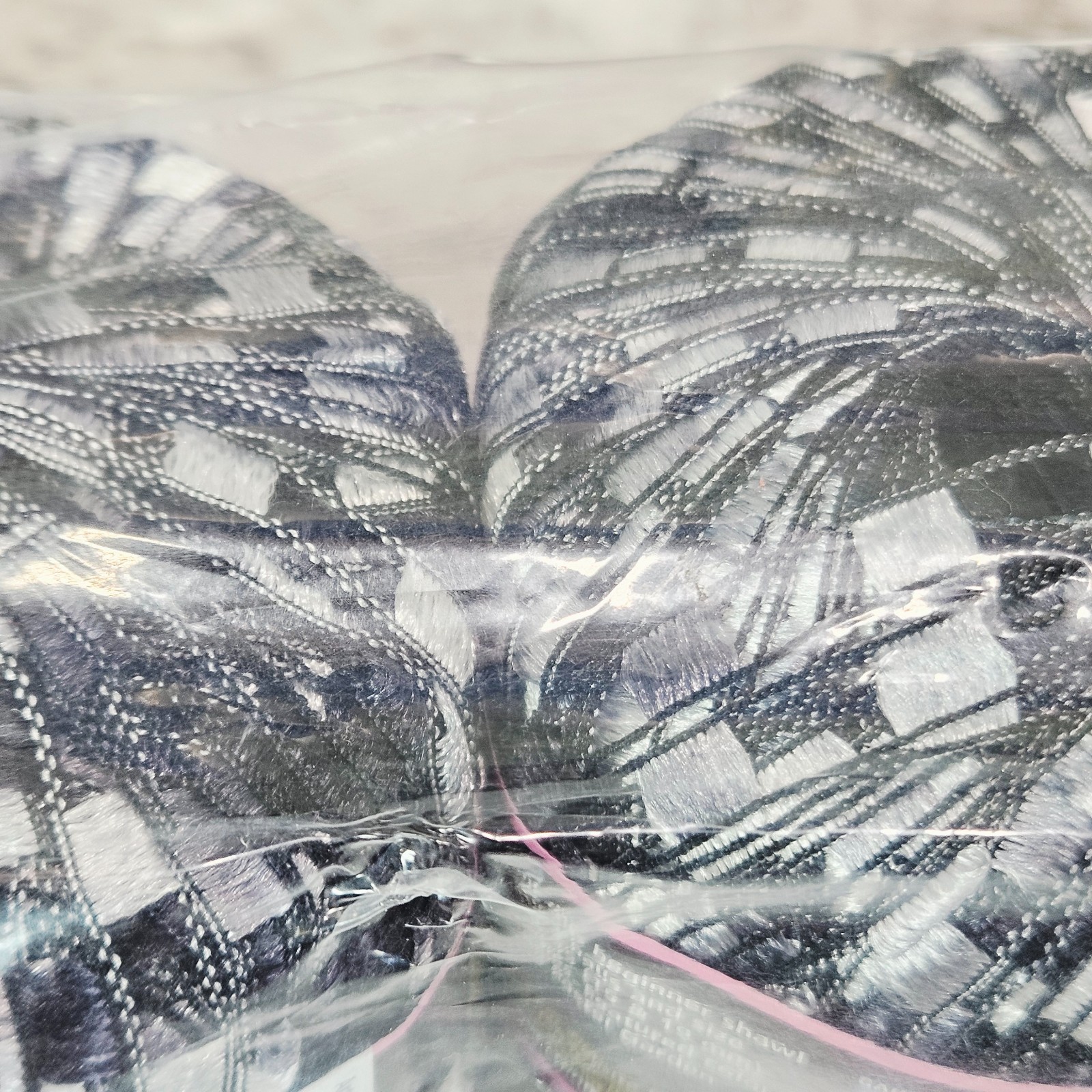 9 Trellis Lion Brand Shimmering Lacy Ribbon Yarn Nightlife Black & White Lot