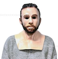 Realistic Young Man Mask Full Head Cover Latex Headgear Adult Halloween Cosplay