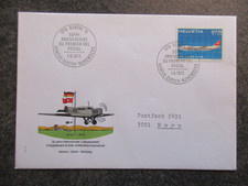 SUISSE timbre lettre FDC 1er jour VOL TRANSPORT POSTAL en 1972 lot NG281