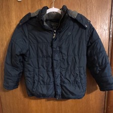 Calvin Klein Jeans Boys Hooded Puffer Jacket XL 7 Navy Full Zip Pockets