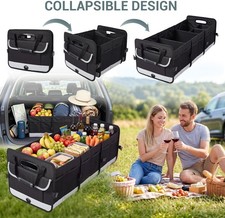 Trunk Cargo Organizer Folding Storage Collapse Bag Bin For Car Truck Suv Black