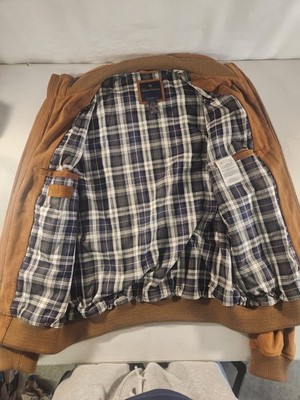 $950 Brooks Brothers Tan/Brown Suede Leather Bomber Jacket - Large