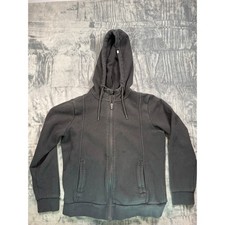 Figs Hoodie Women Medium Black Full Zip Fleece Lined Sweatshirt Activewear