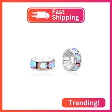 50pcs Adabele AAA 5mm Rhinestone Silver Rondelle Beads Clear AB