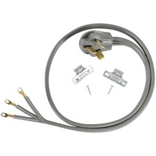 Appliance Accessories 40-Amp Power Cord 3 Prong Range 4 ft Copper Wire Gray