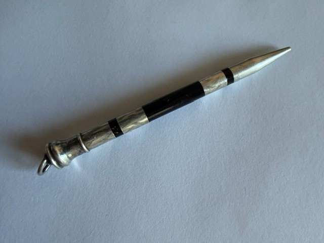 Vintage "AXT" Sterling Silver, Ring Top, Mechanical Twist Pencil, Made in USA