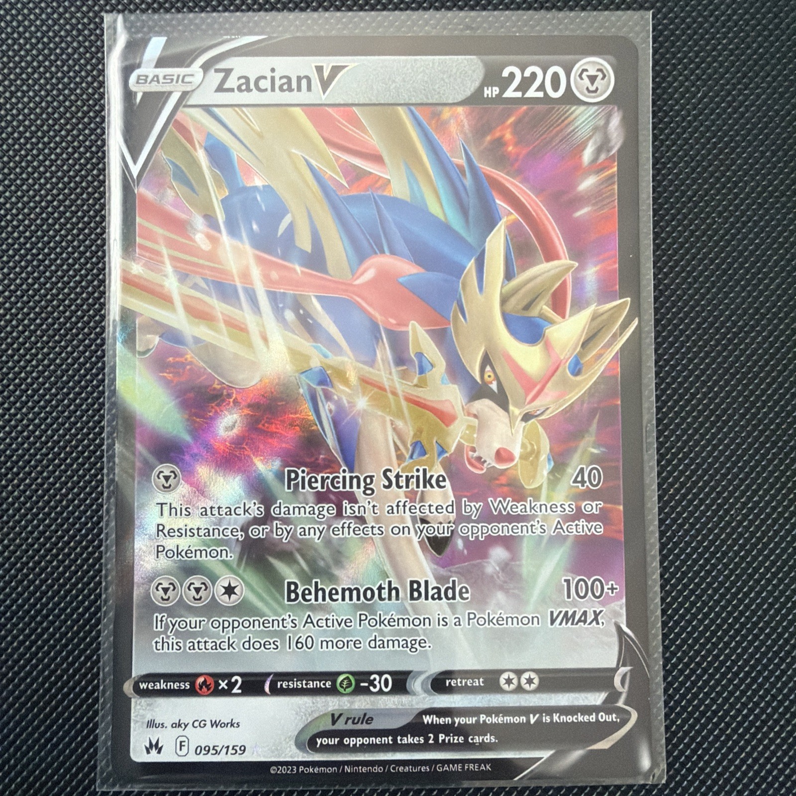 Pokemon Zacian V 095/159 Crown Zenith Ultra Rare Holo NM