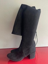 Ladies Women's Black Textile Pull on Thigh High Boots. UK(5)EUR(38)-A164
