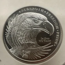 1/2 oz .999 Fine  American Flag - Silver Round